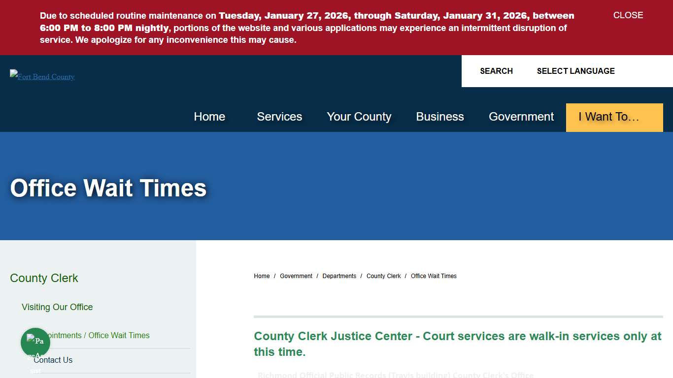 Office Wait Times Fort Bend County